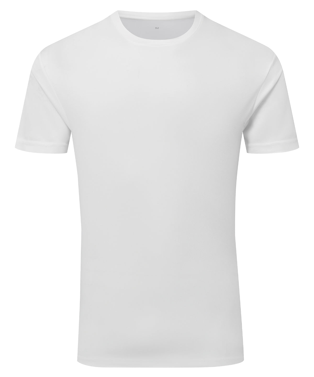 TriDri Ion-charge recycled textured tee in White, front view