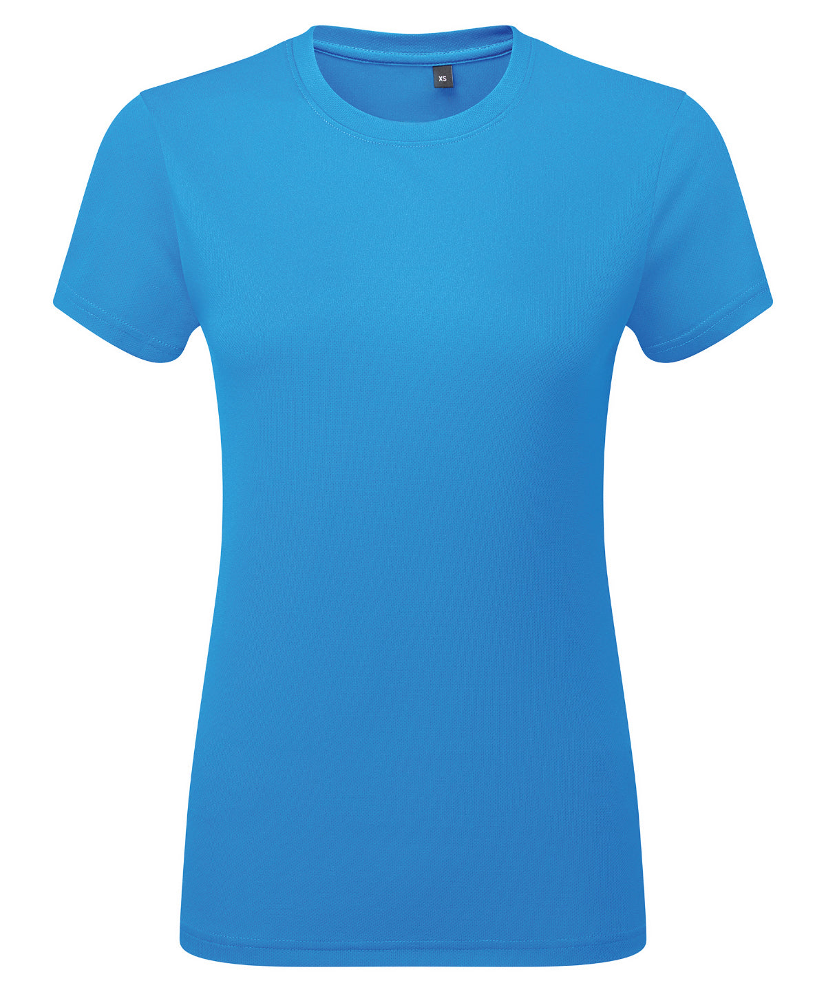 TriDri Women’s ion-charge recycled textured tee in Sapphire, front view