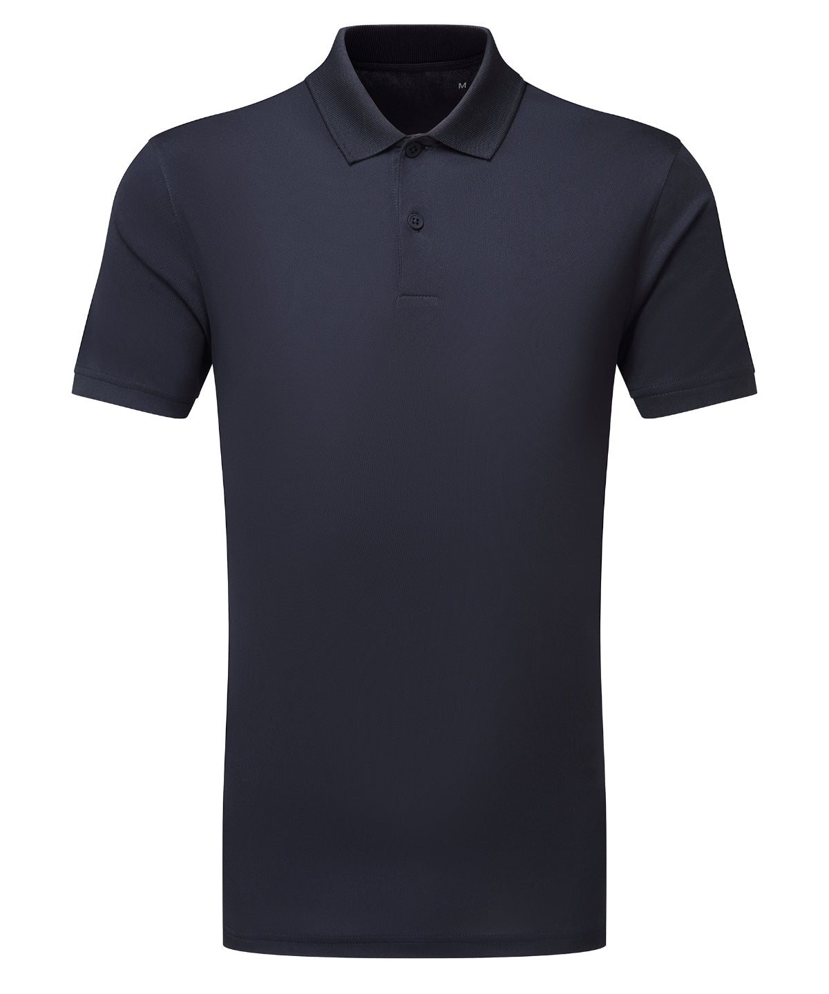 TriDri Ion-charge panelled polo in French Navy, front view
