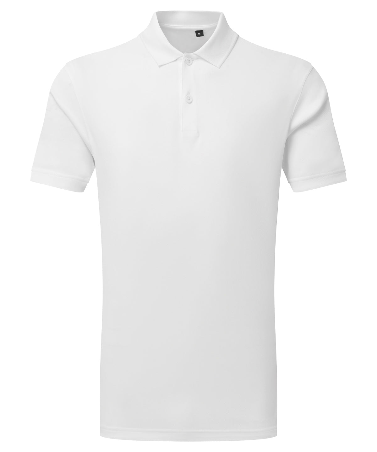 TriDri Ion-charge panelled polo in White, front view