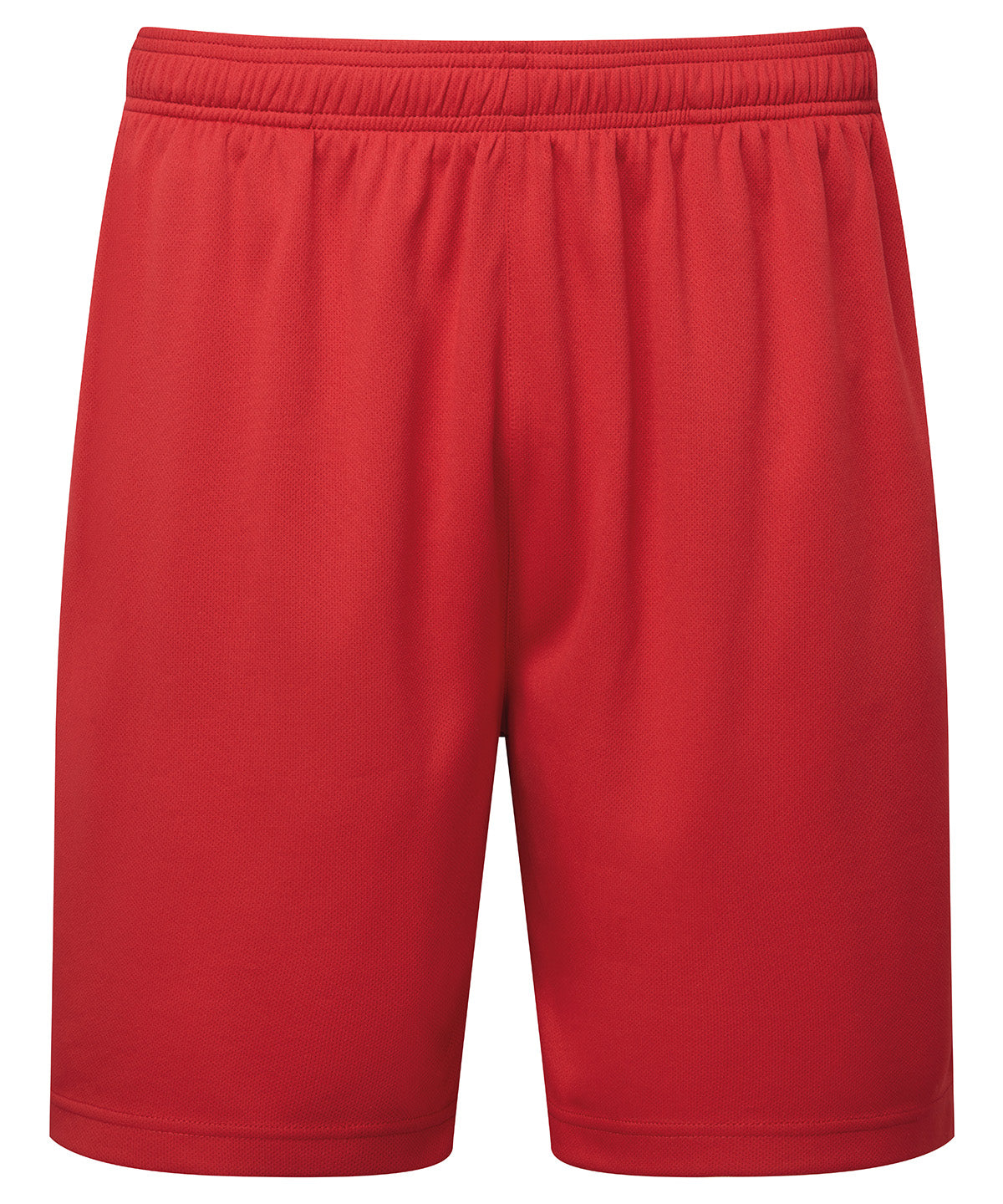 TriDri Ion-charge performance shorts in Fire Red, front view