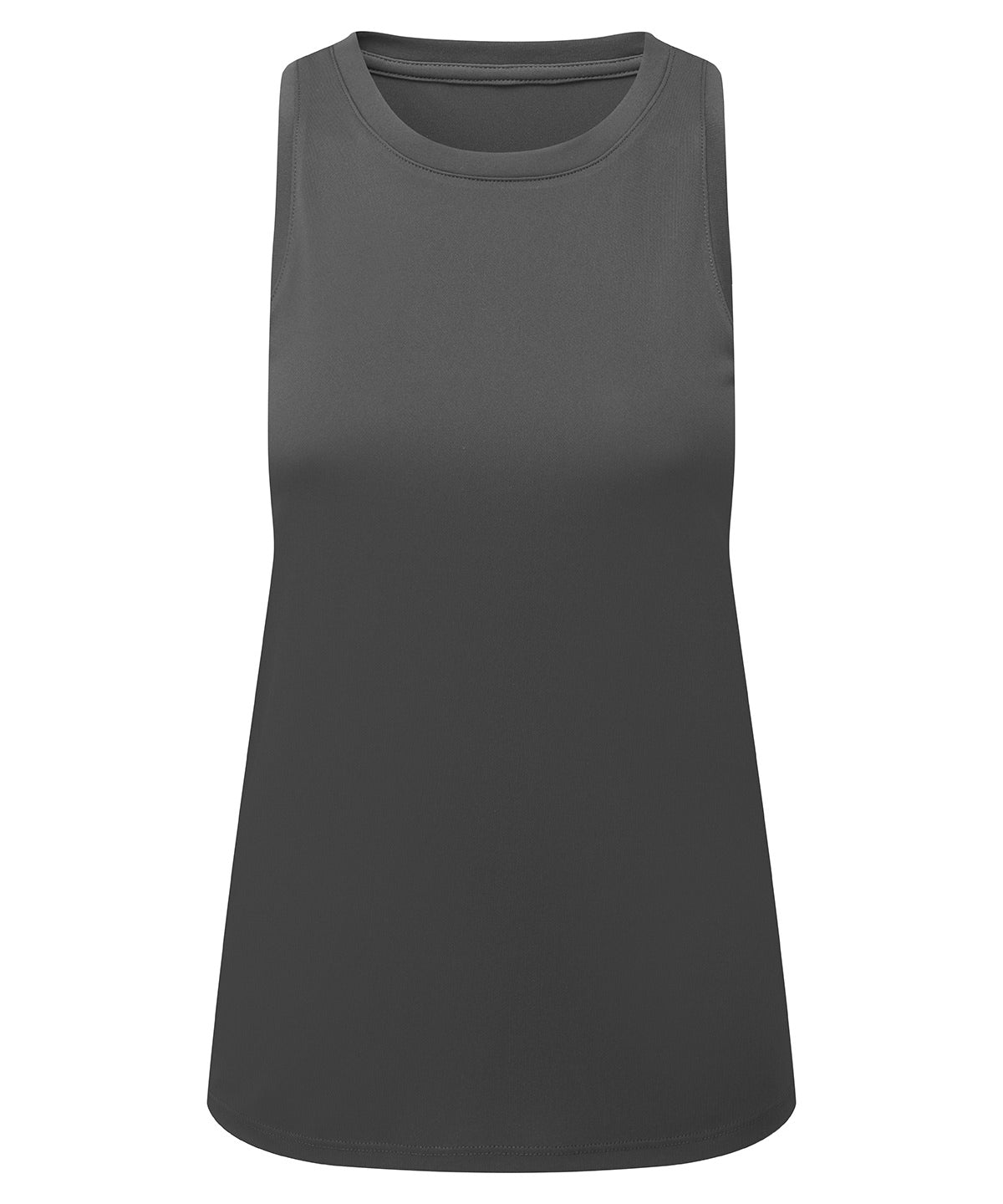 TriDri Women's ion-charge easy fit tank top in Charcoal, front view