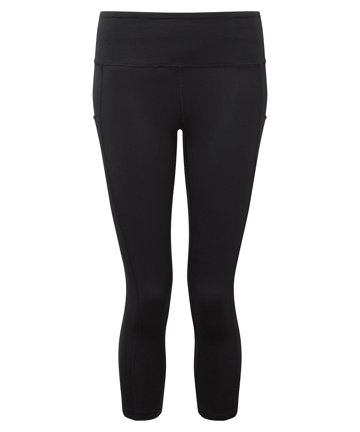 TriDri Women's recycled capri leggings in Black, front view