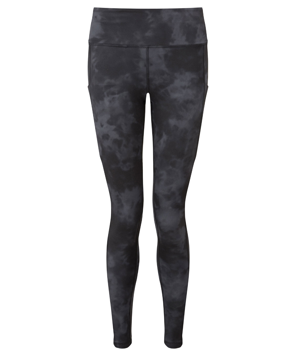 TriDri Women's recycled performance full-length leggings in Acid Wash, front view