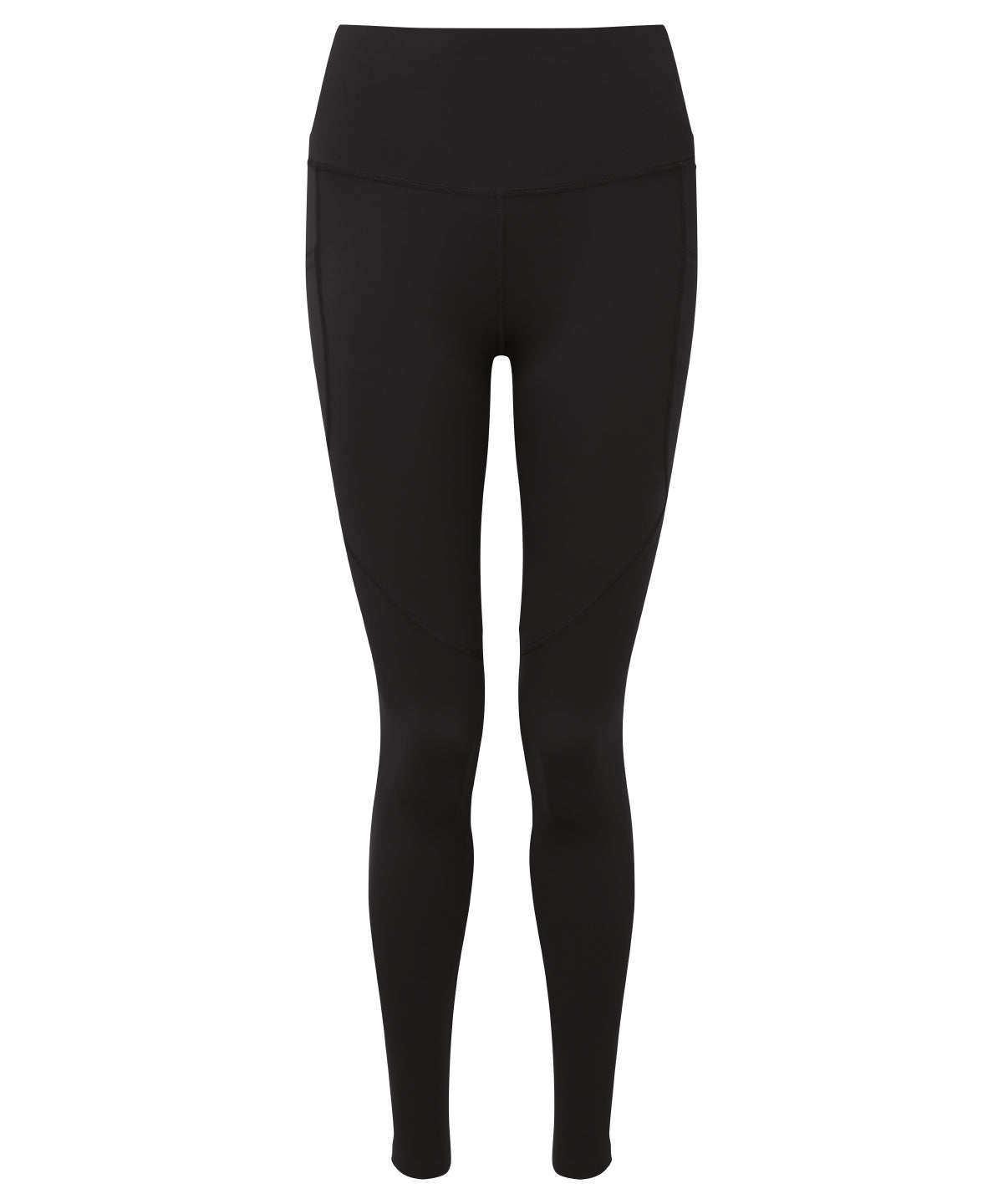 TriDri Women's recycled performance full-length leggings in Black, front view