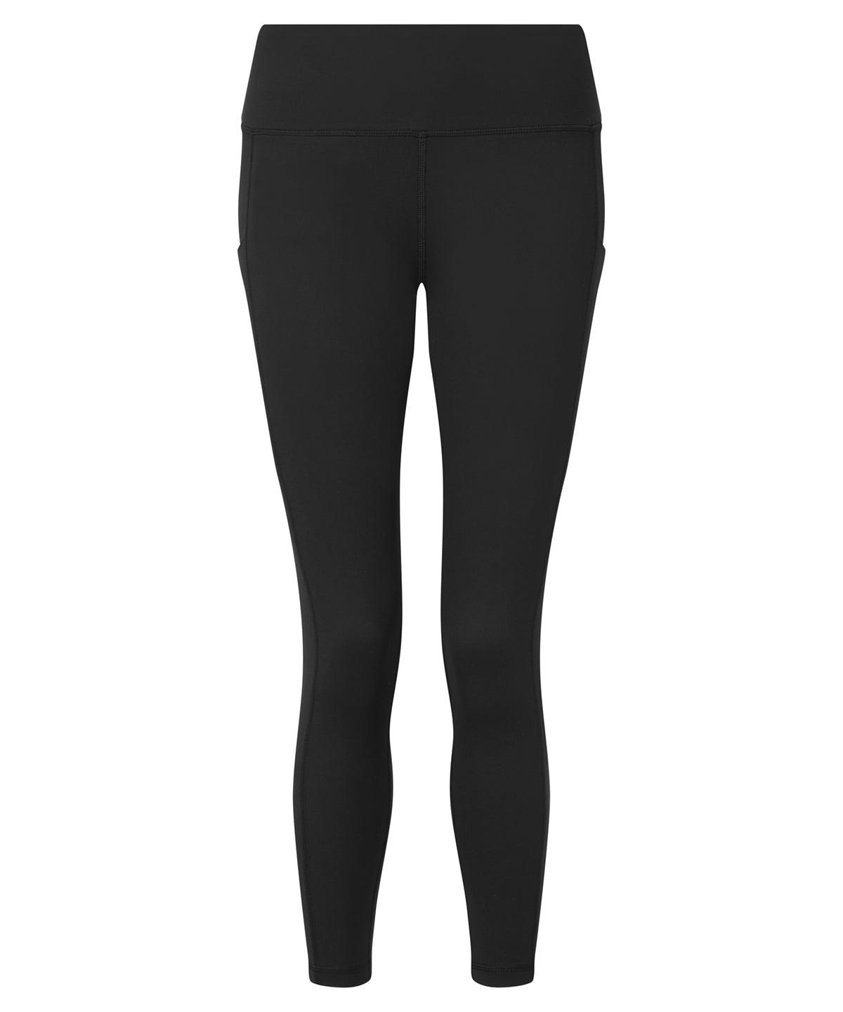 TriDri Women's recycled performance 7/8 leggings in Black, front view