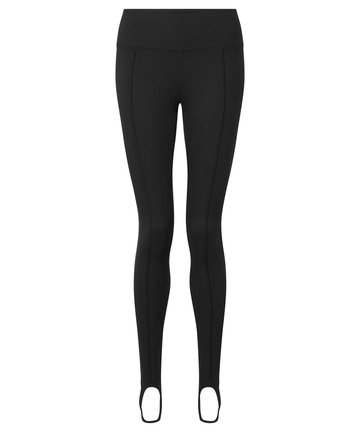 TriDri Women's recycled fashion stirrup leggings in Black, front view