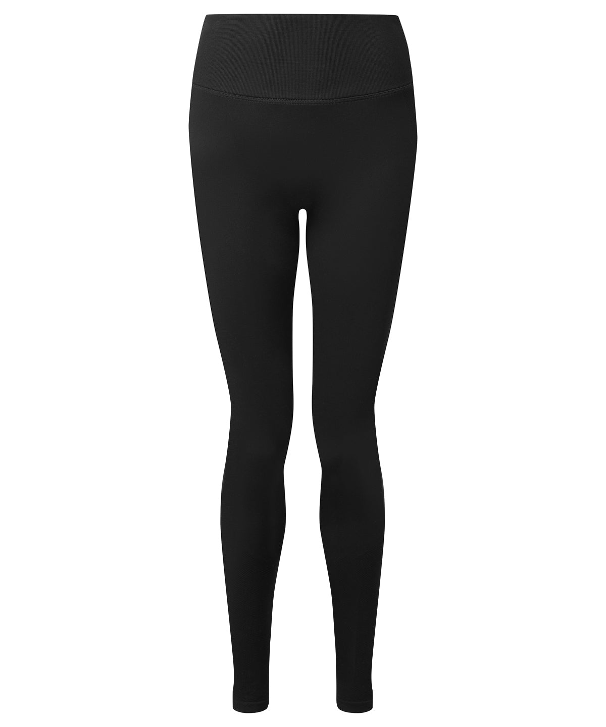 TriDri Women's recycled scrunch leggings in Black, front view