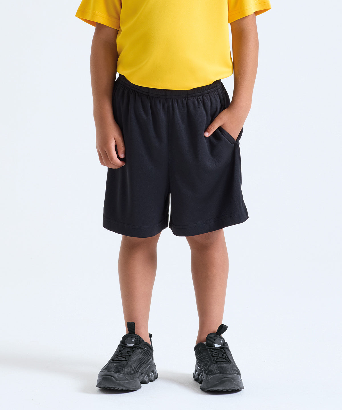 TriDri Kids ion-charge performance shorts, lifestyle photo