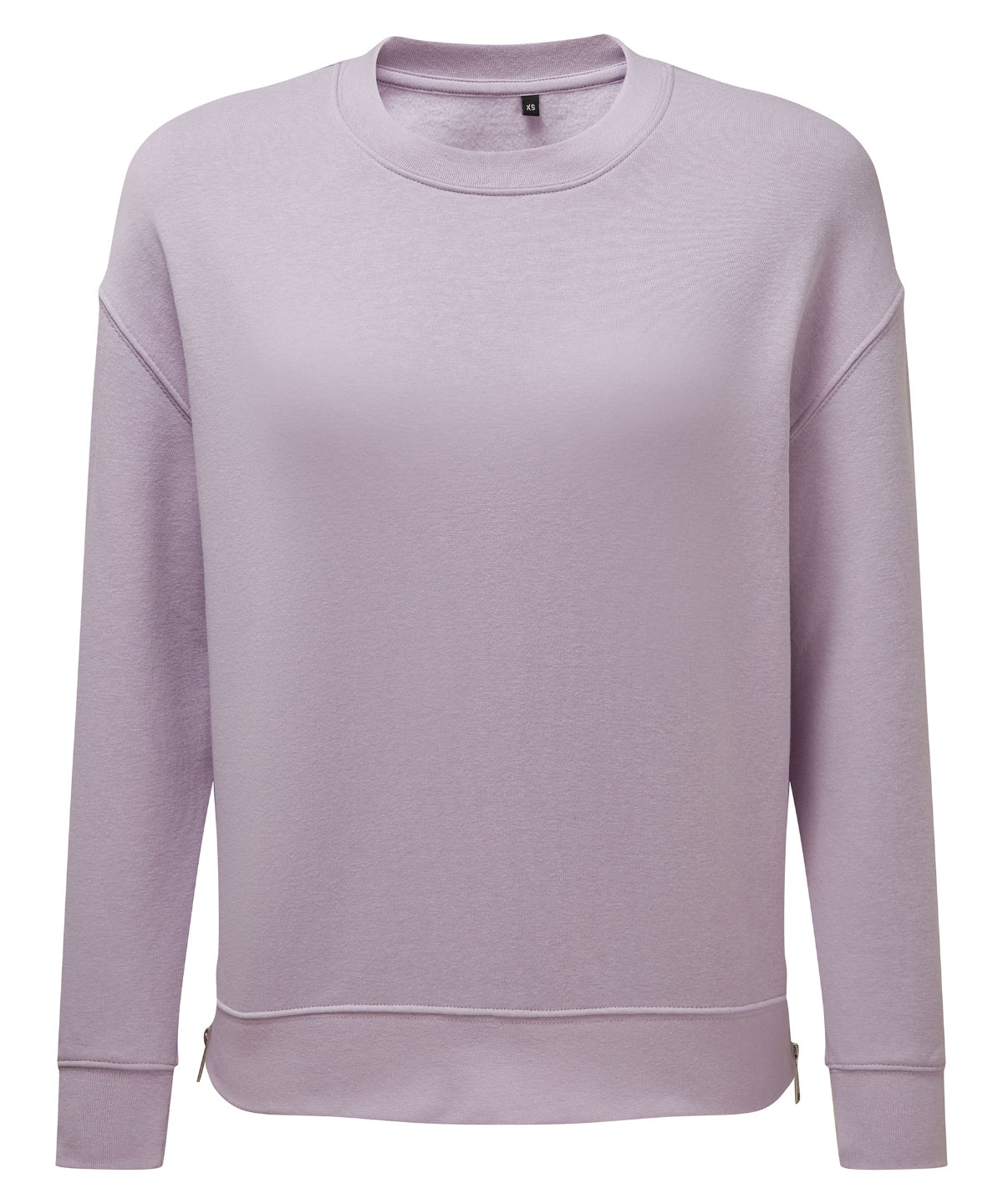 TriDri Women's recycled chill zip sweatshirt in Lilac, front view