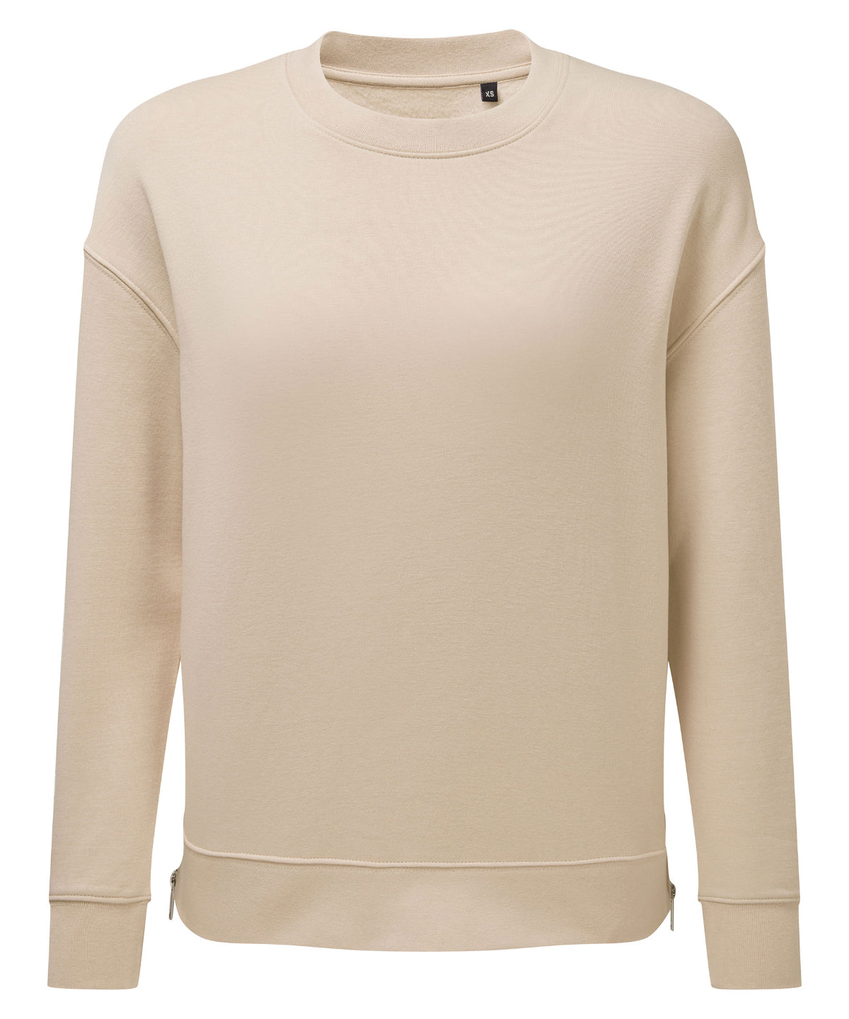 TriDri Women's recycled chill zip sweatshirt in Nude, front view