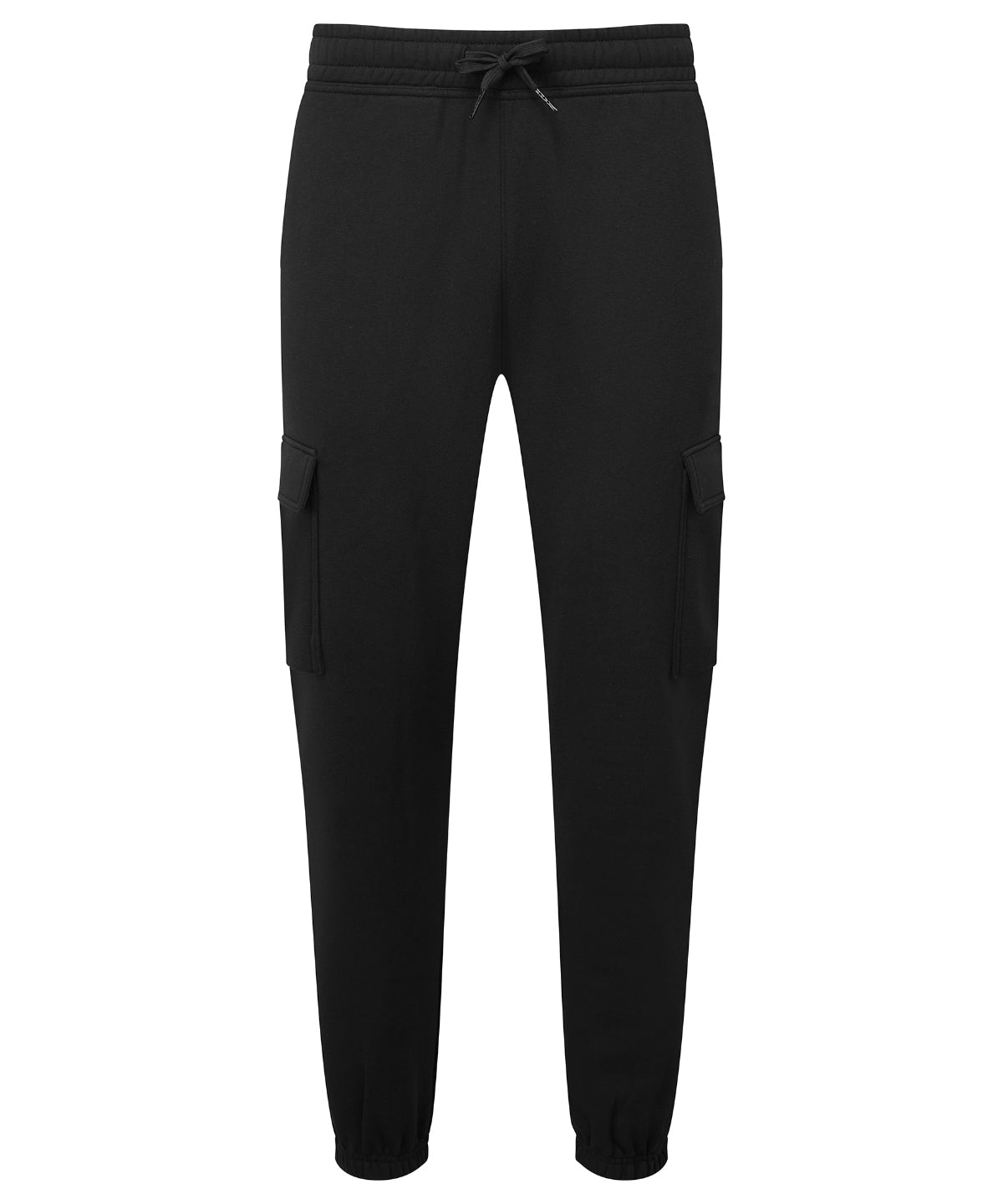 TriDri Cargo recycled joggers in Black, front view