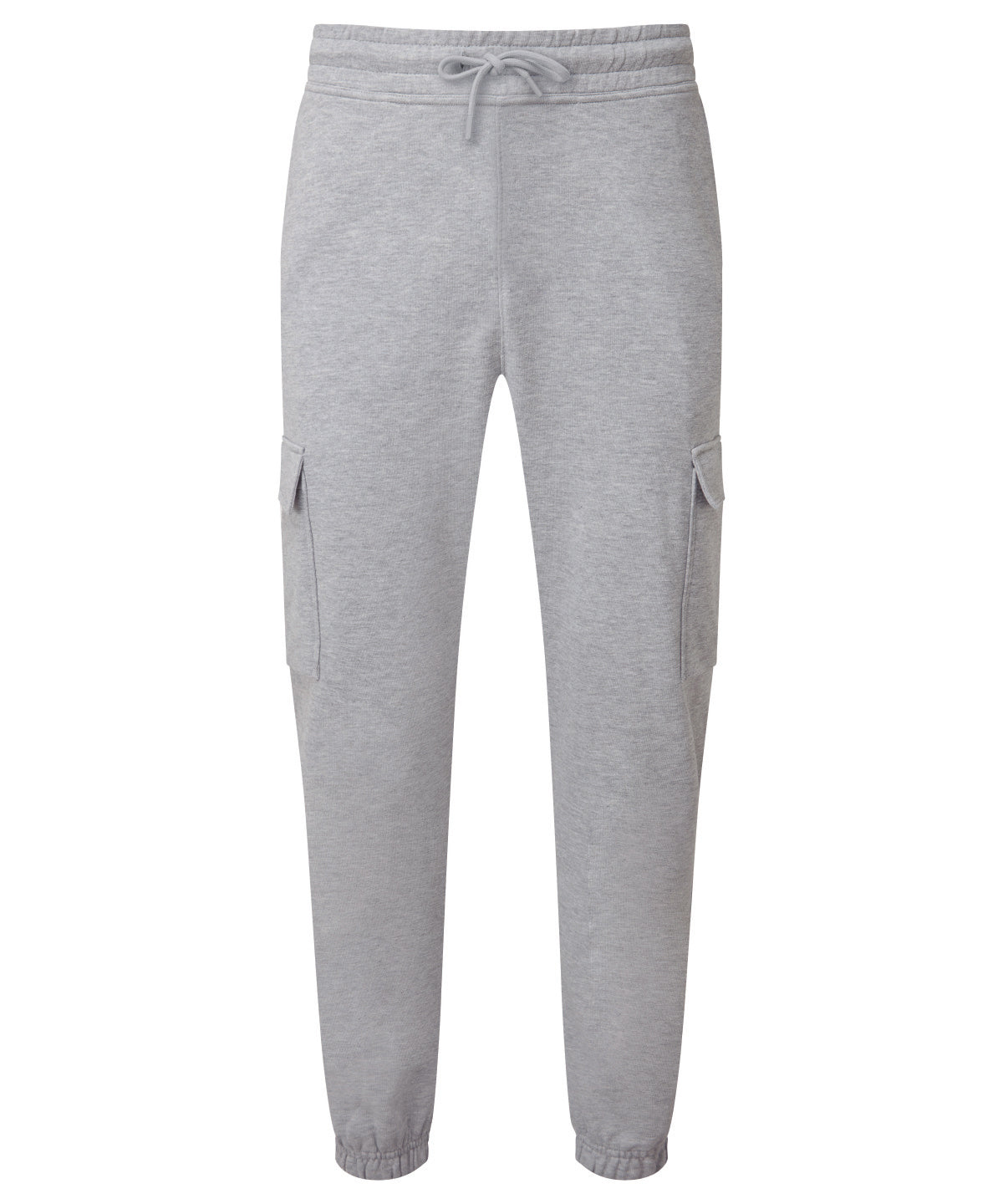 TriDri Cargo recycled joggers in Heather Grey, front view