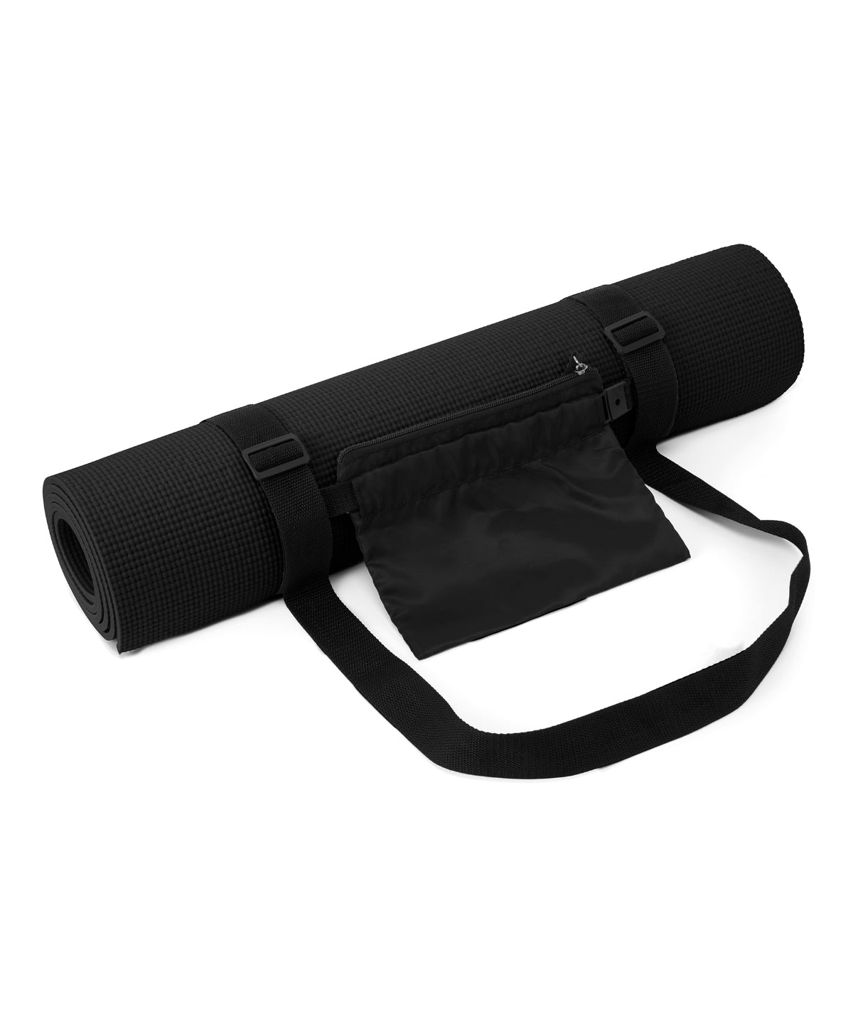 TriDri Fitness mat and carry bag in Black, front view