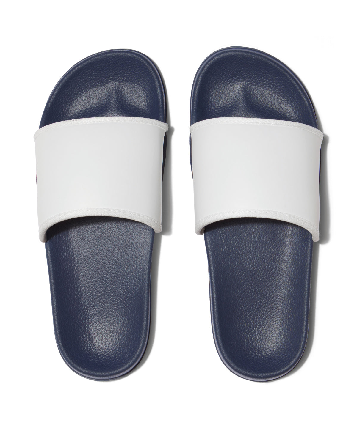 TriDri Print-ready slider in Navy/White, front view