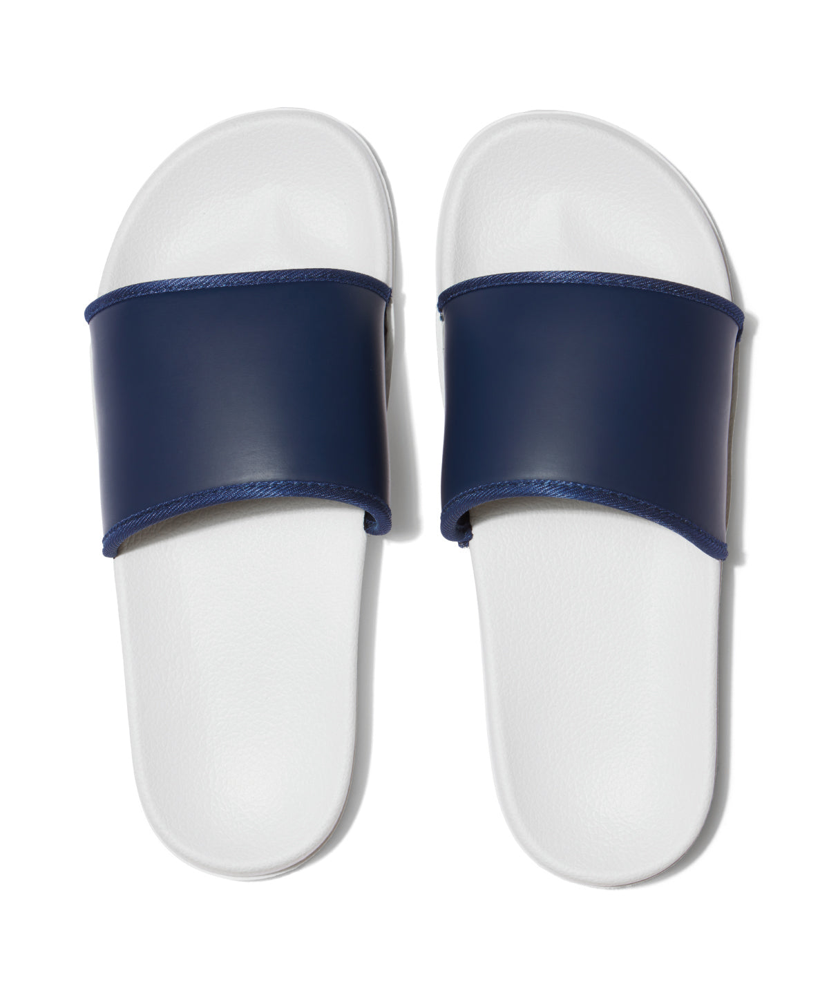 TriDri Print-ready slider in White/Navy, front view