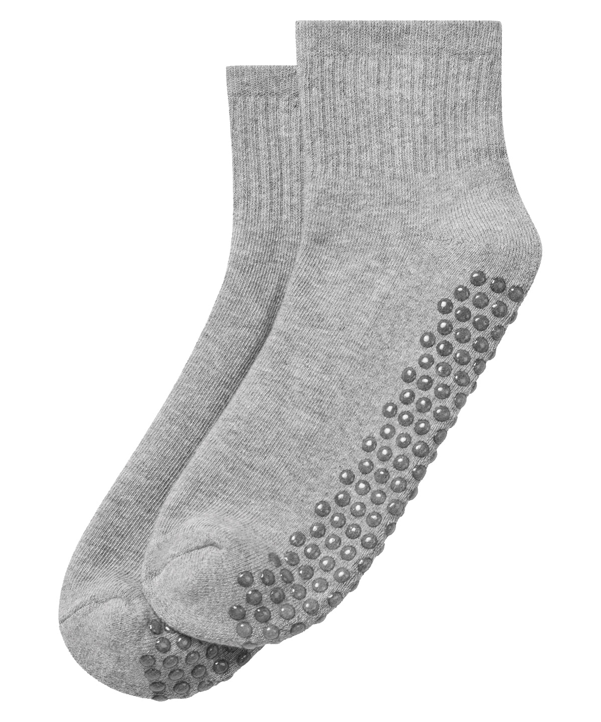 TriDri Grip socks in Heather Grey, front view