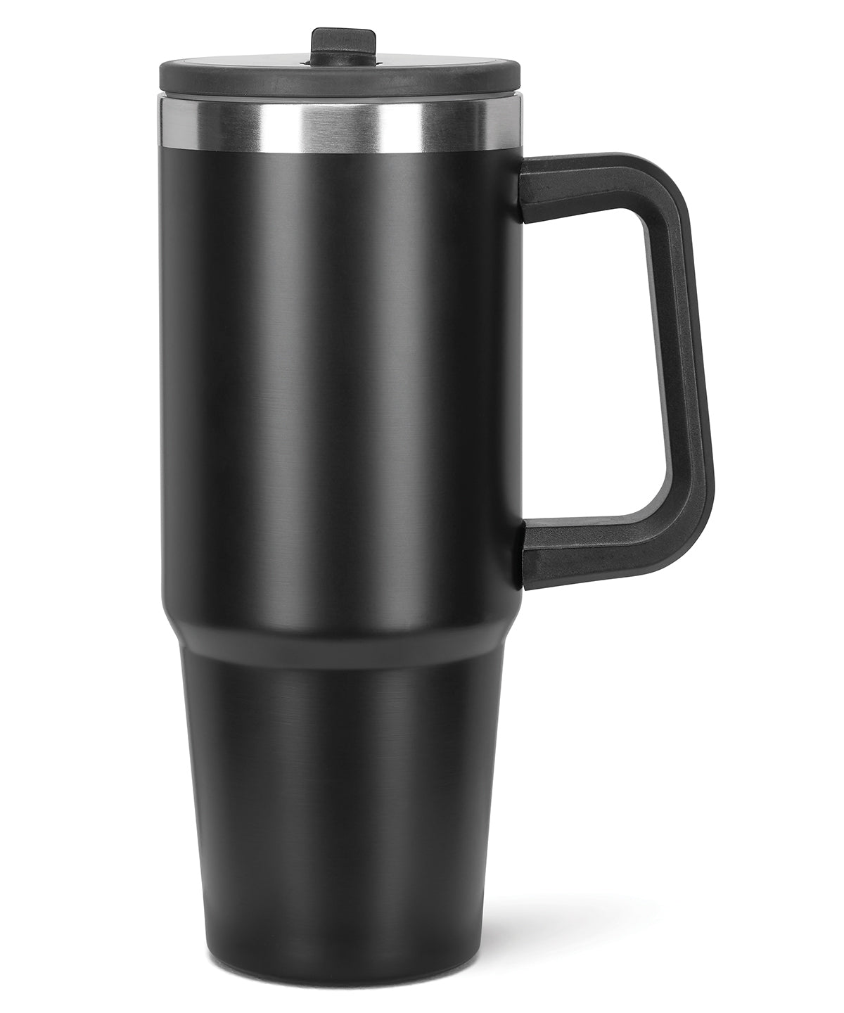 TriDri Water bottle with side handle in Black, front view