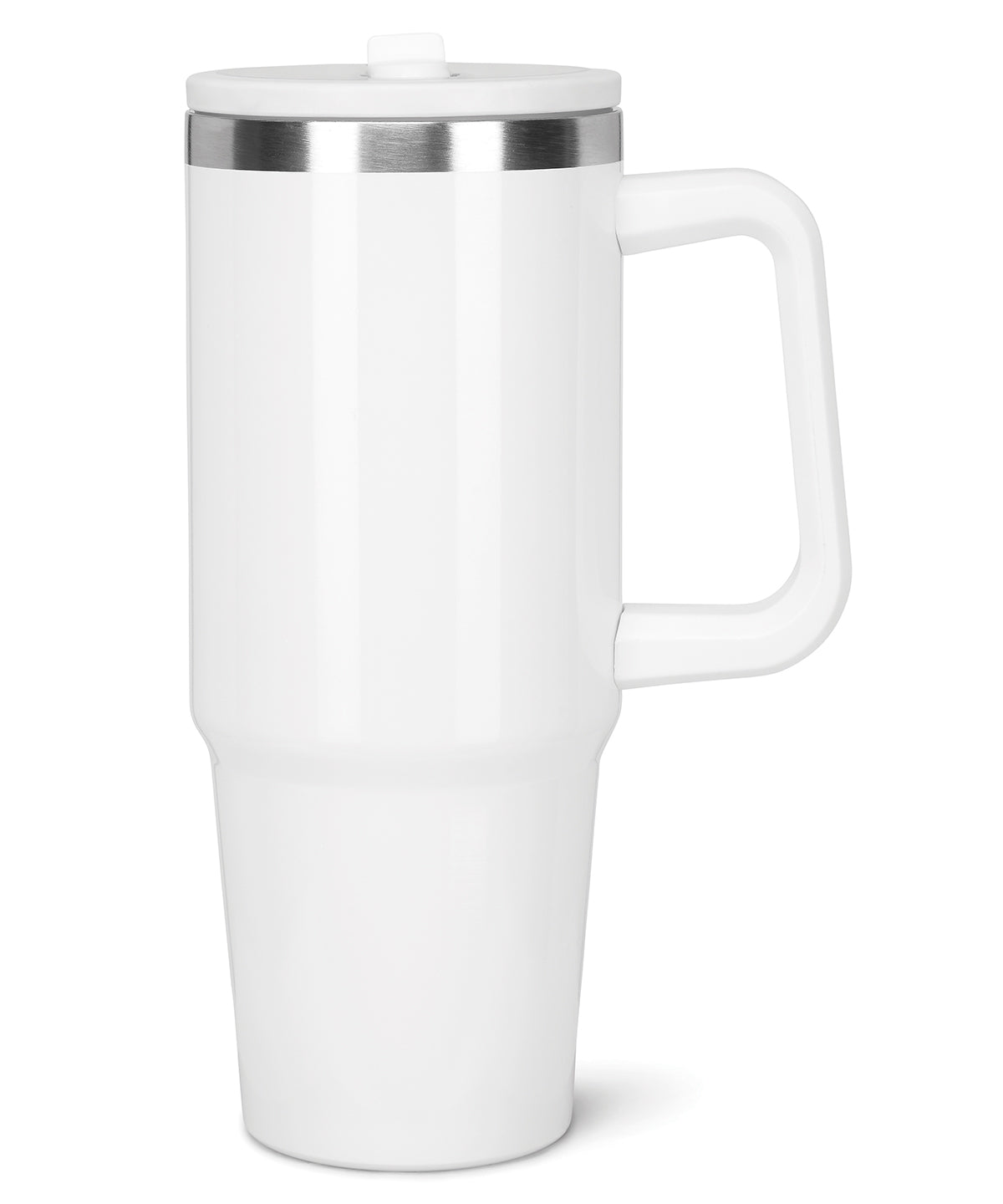 TriDri Water bottle with side handle in White Sublimation, front view