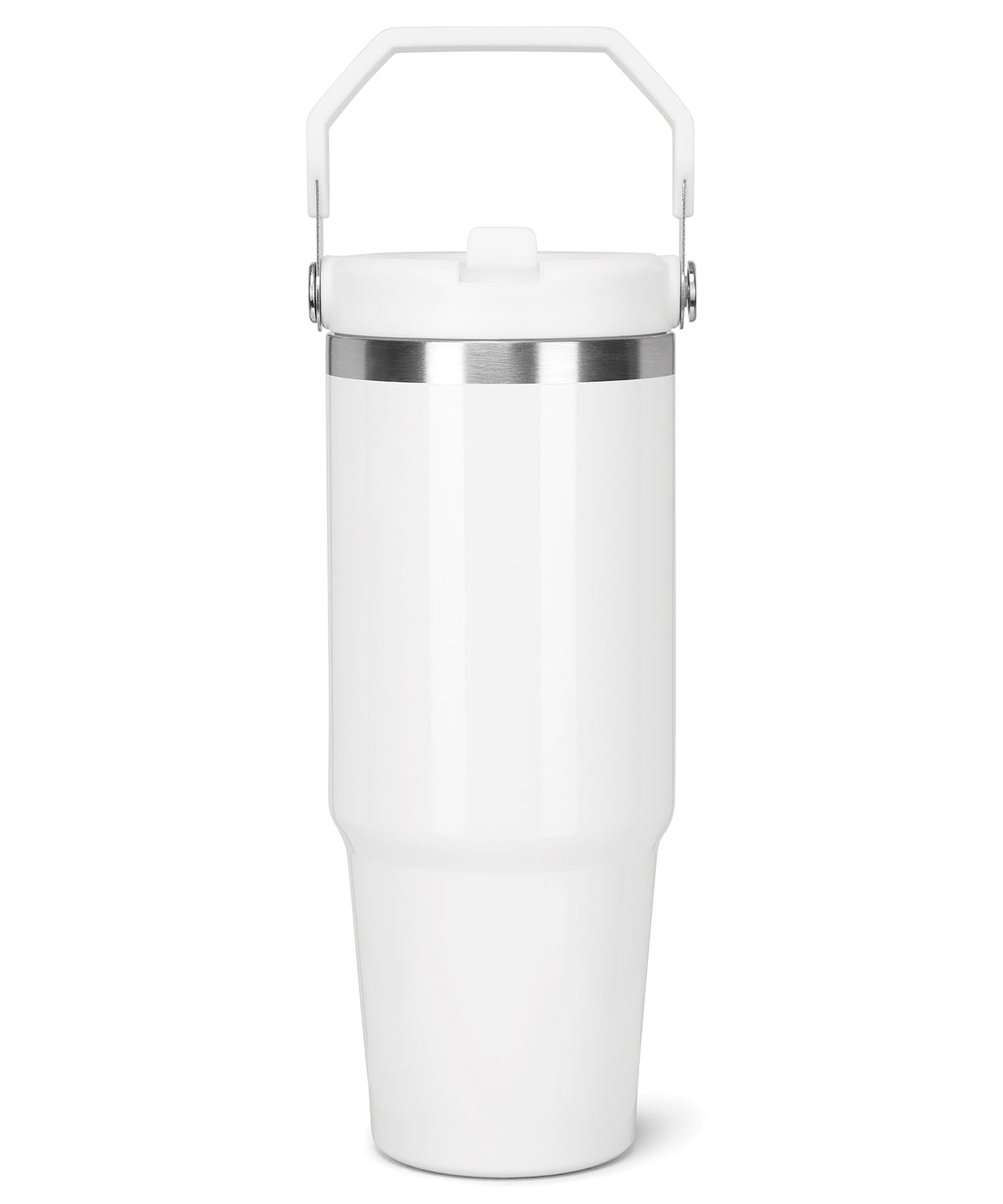 TriDri Water bottle with carry handle in White Sublimation, front view