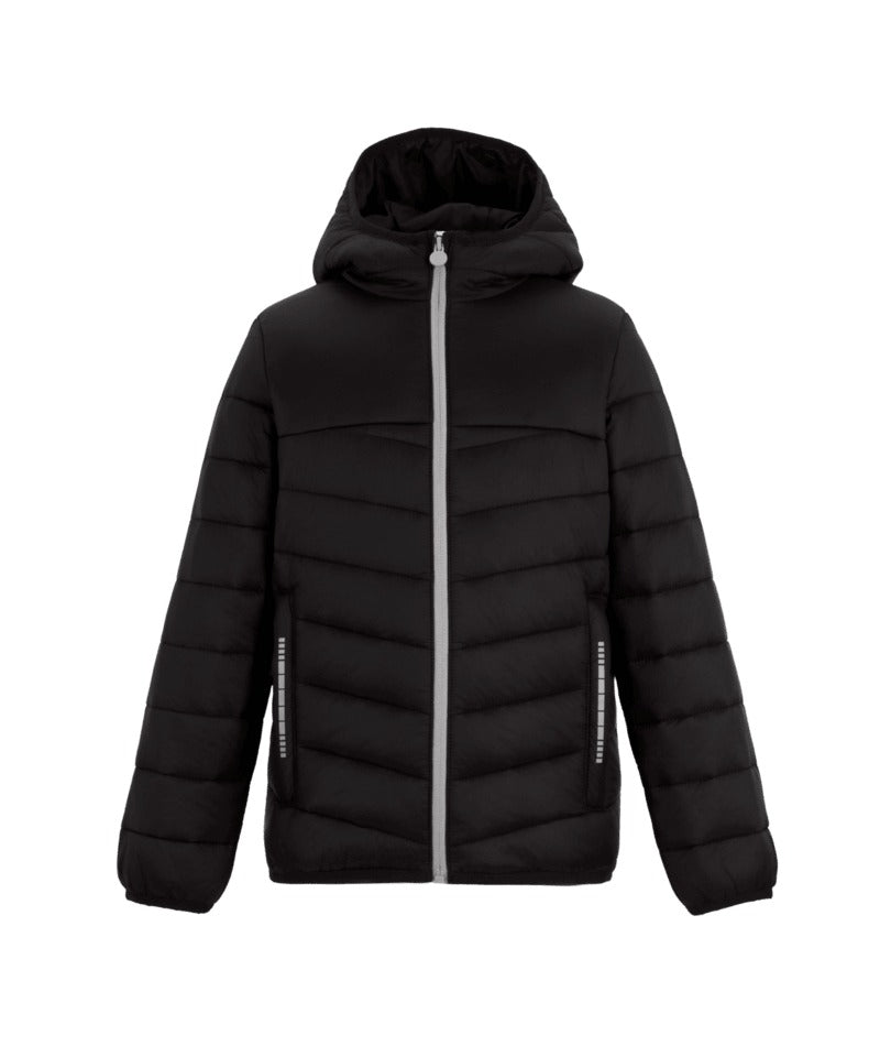 Regatta Professional - Junior Loftlite Hooded Baffle Jacket - Black/Mineral Grey