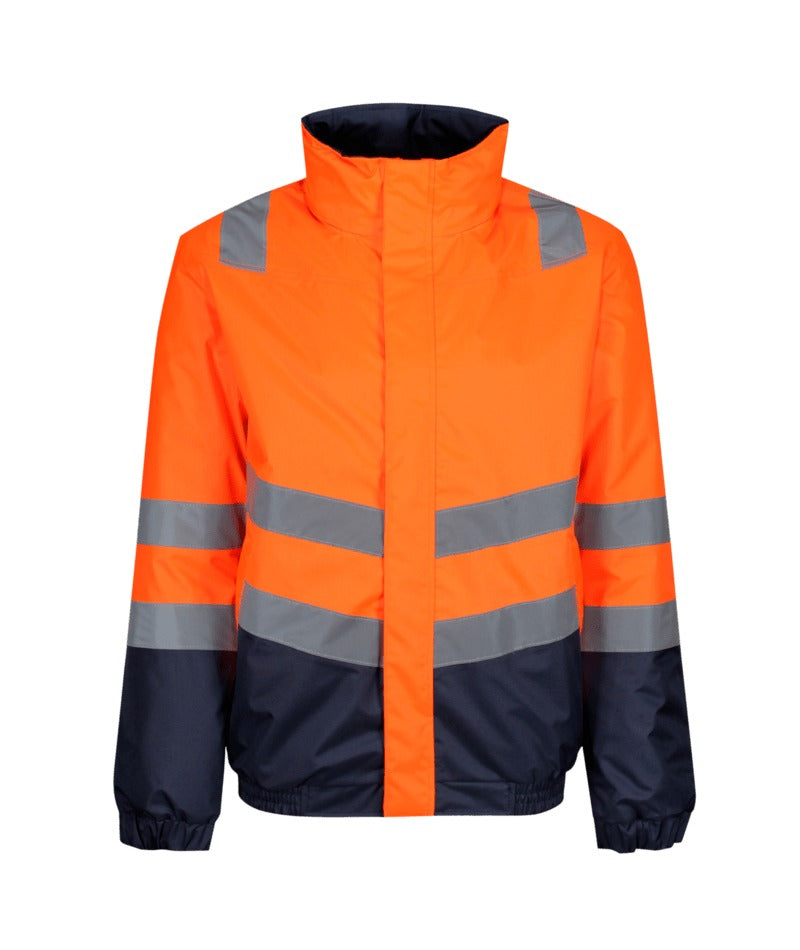 Regatta Professional - Hi-Vis Pro Two-Tone Classic Bomber Jacket - Orange/Navy