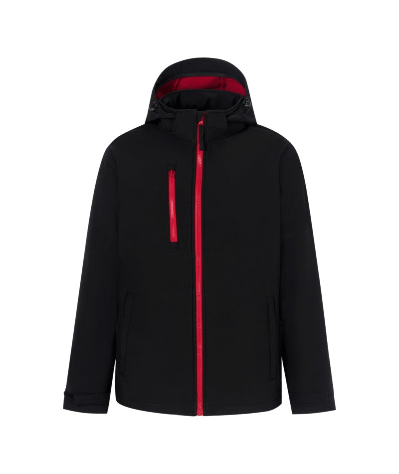 Regatta Professional - Venturer 3-Layer Hooded Printable Softshell Jacket - Blk(ClasRed)