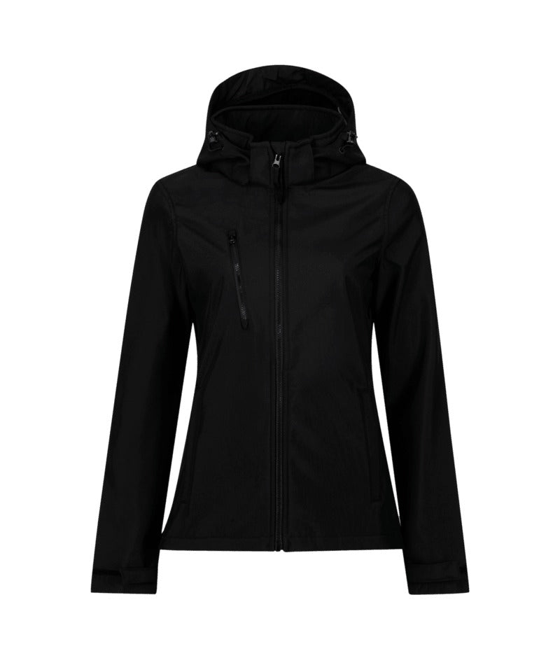 Regatta Professional - Women’s Venturer 3-Layer Hooded Printable Softshell Jacket - Black(Black)