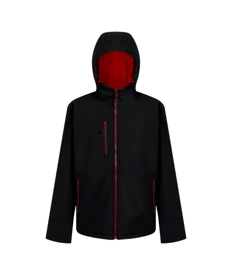 Regatta Professional - Navigate 2-Layer Hooded Softshell Jacket - Black/ClsRed