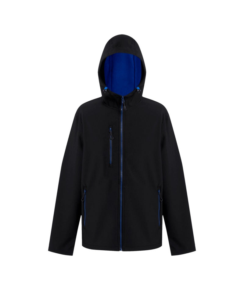 Regatta Professional - Navigate 2-Layer Hooded Softshell Jacket - Black/New Royal