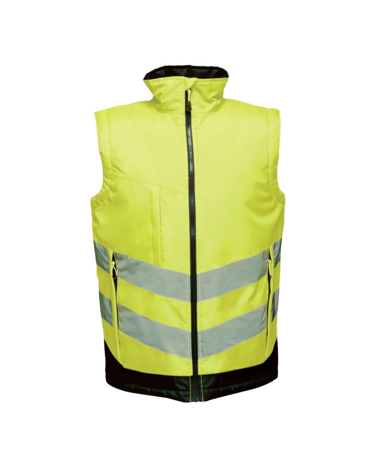 Regatta Professional - Hi-Vis Pro Two-Tone Insulated Bodywarmer - Yellow/Navy