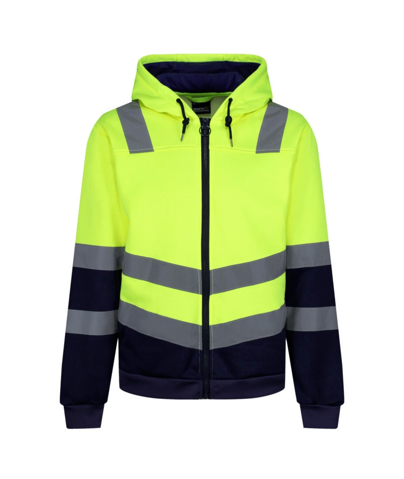 Regatta Professional - Men's Hi-Vis Pro Full Zip Hoodie - Yellow/Navy