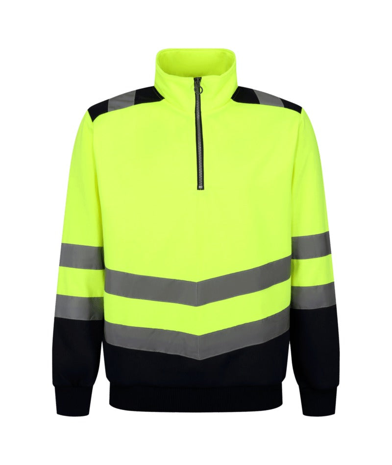 Regatta Professional - Hi-Vis Pro Two-Tone Quarter-Zip Sweat Top - Yellow/Navy