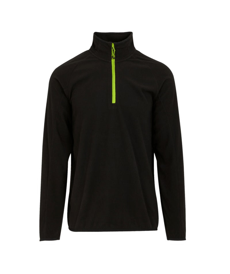 Regatta Professional - Navigate Lightweight Half Zip Fleece - Black/LimeGreen
