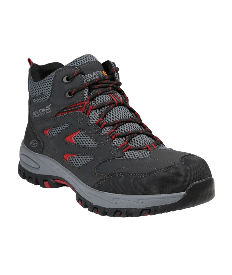 Regatta Professional - Mudstone Safety Hiker Boots S1P Src - Ash/RioRed