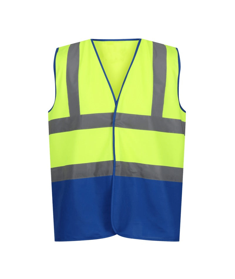 Regatta Professional - Men's Two Tone Hi-Vis Vest - Fluro Yellow/Royal Blue