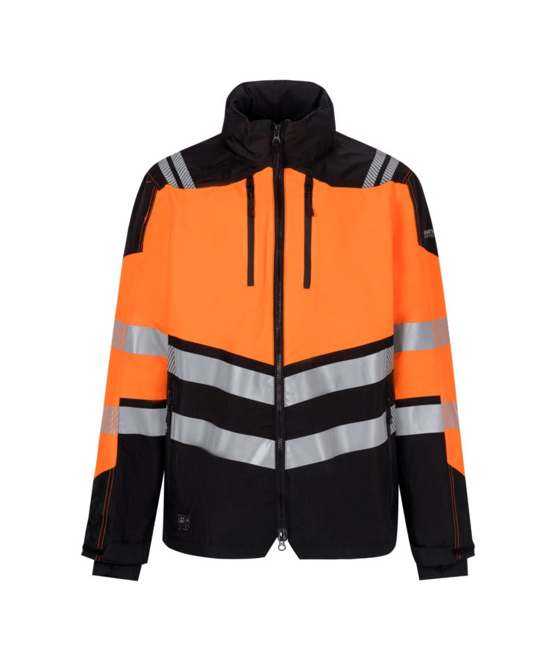 Regatta Professional - Hi-Vis X-Pro Waterproof Shell Jacket - Class 2 - Black/Orange