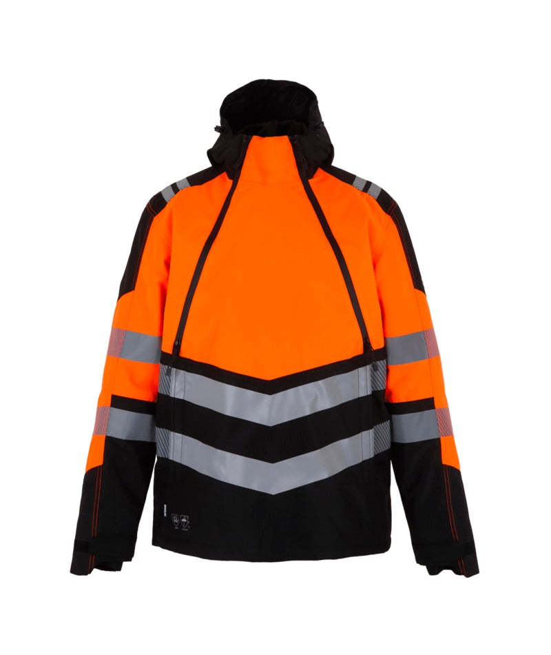 Regatta Professional - Hi-Vis X-Pro Waterproof Overhead Jacket- Class 2 - Black/Orange
