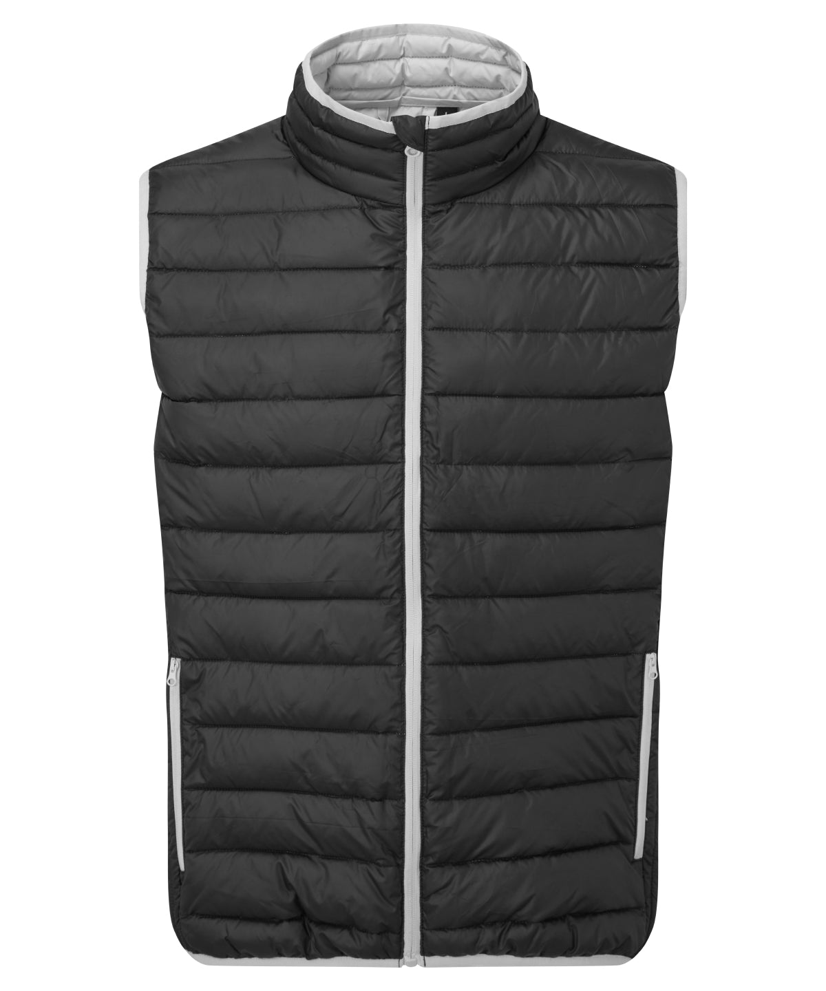 2786 Traverse padded gilet in Black/Light Grey, front view