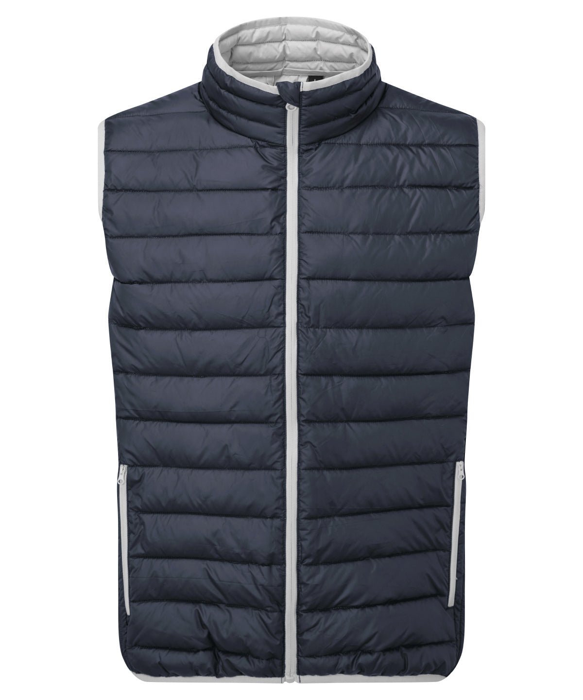 2786 Traverse padded gilet in Navy/Light Grey, front view