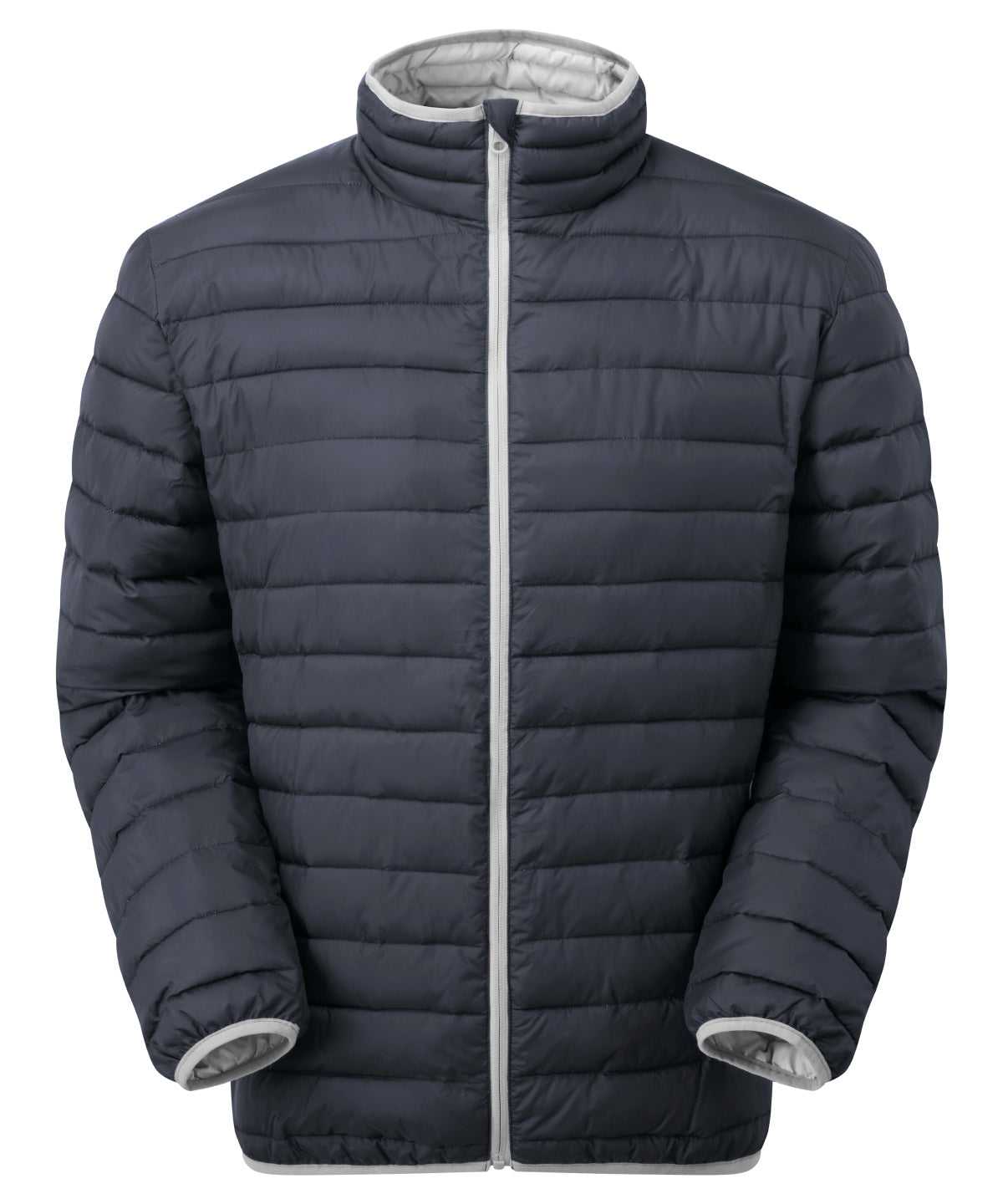 2786 Traverse padded jacket in Navy/Light Grey, front view