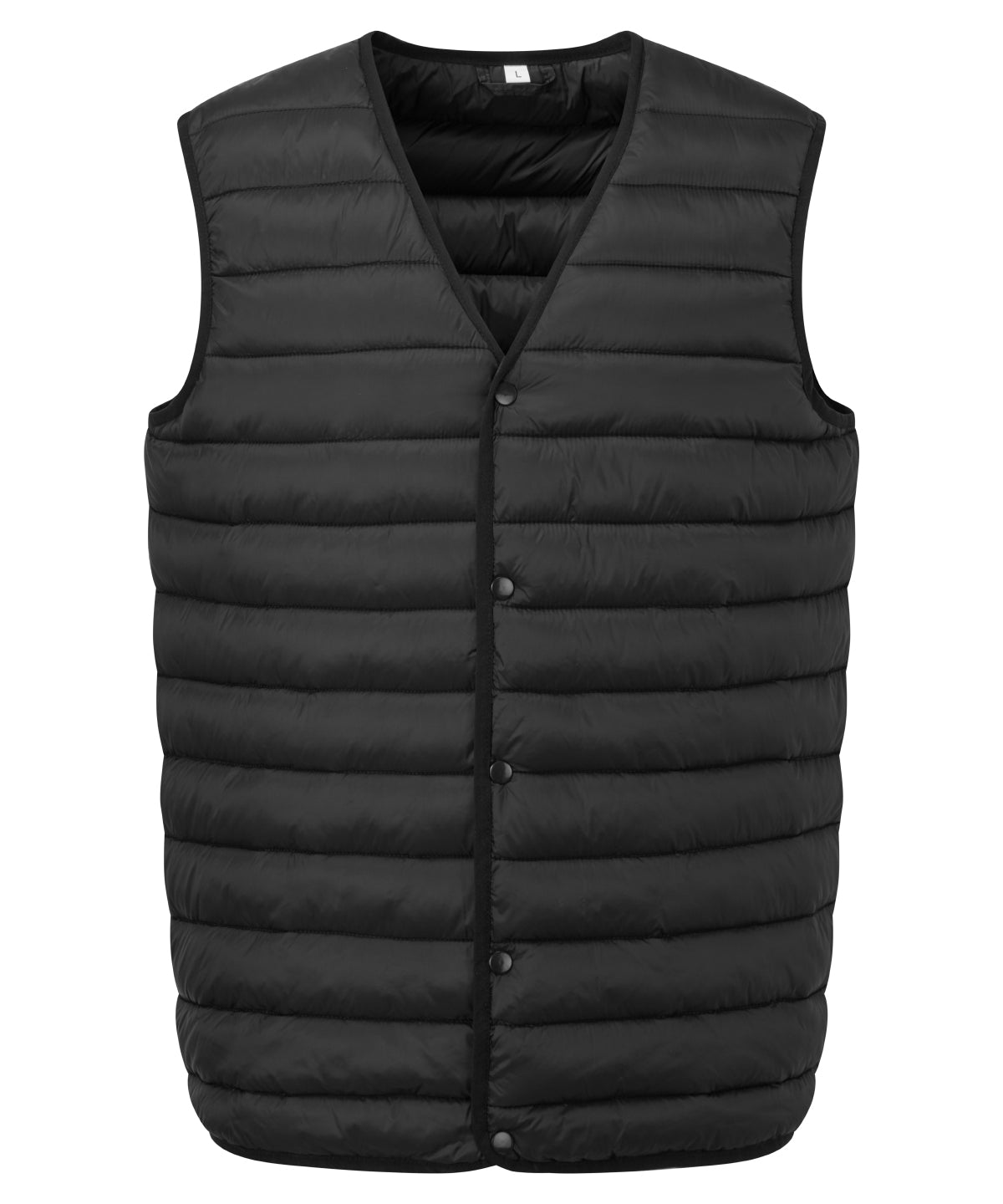 2786 Padded gilet vest in Black, front view