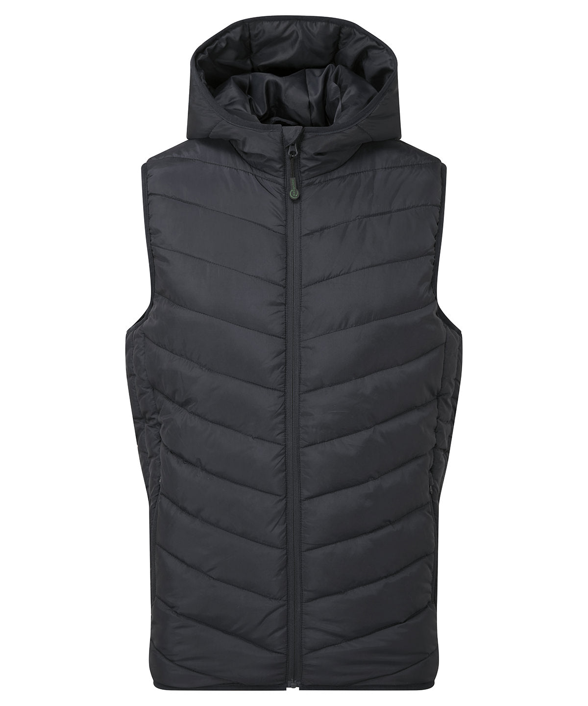 2786 Taurus recycled padded bodywarmer in Black, front view