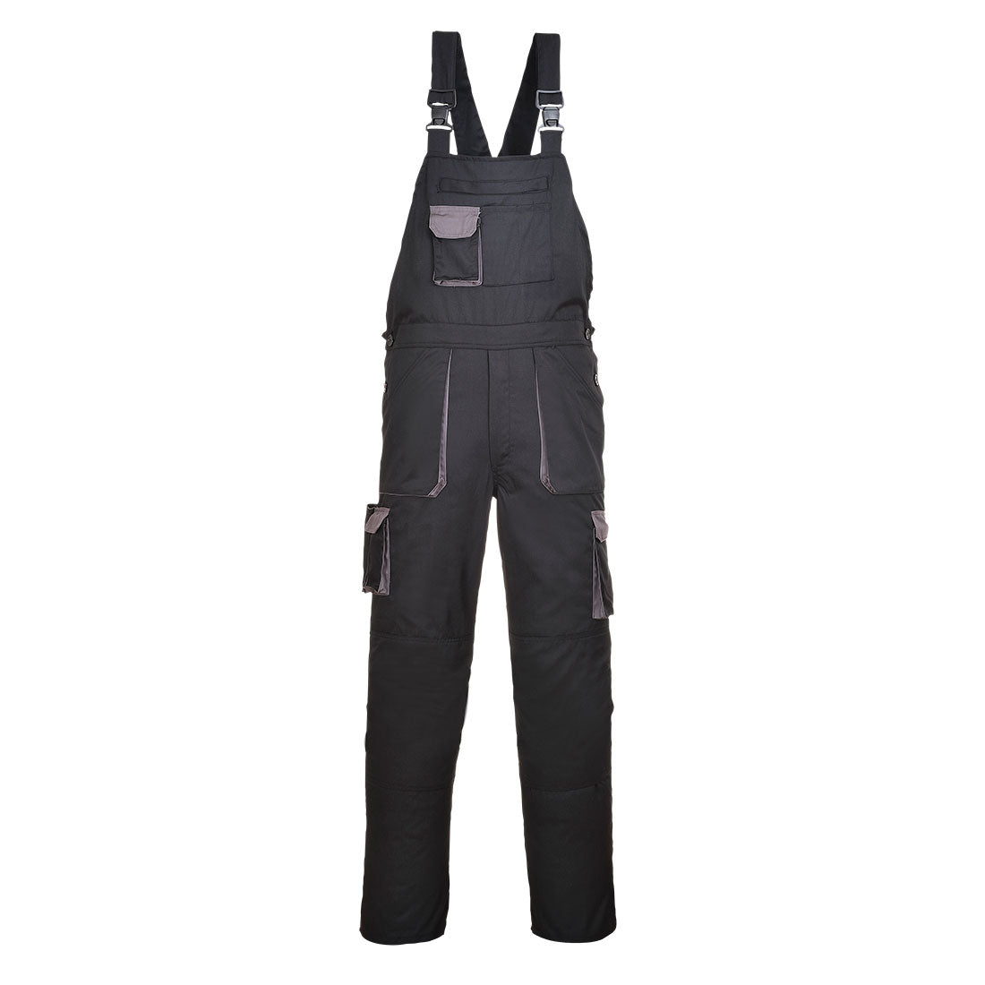 Portwest Texo Contrast Bib and Brace in Black, main product image