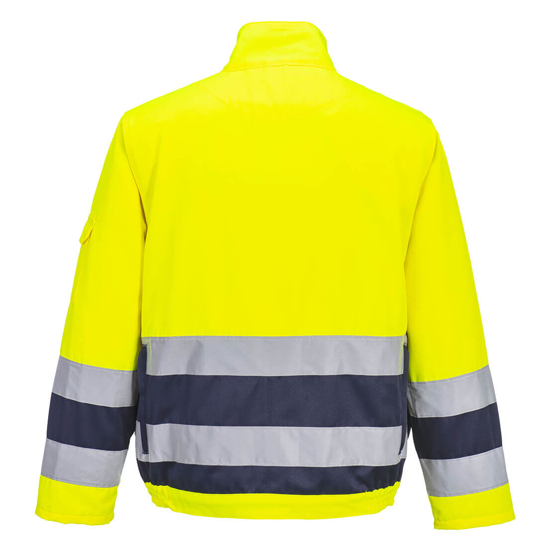 Portwest TX50 Lille Hi-Vis Contrast Bomber Jacket in Yellow/Navy, back view