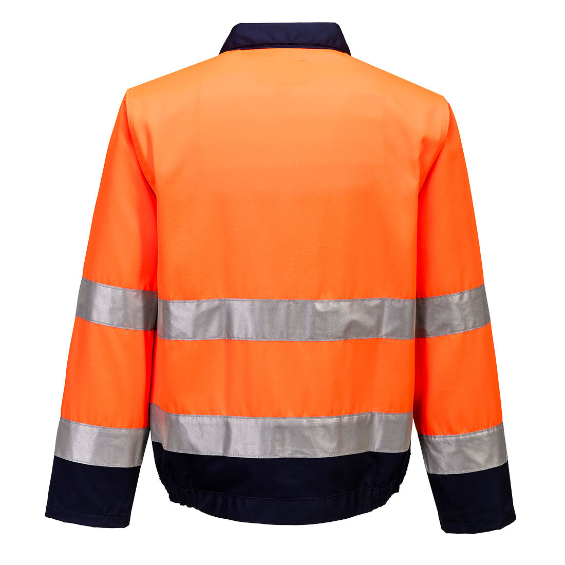 Portwest TX70 Madrid Hi-Vis Contrast Bomber Jacket in Orange/Navy, back view