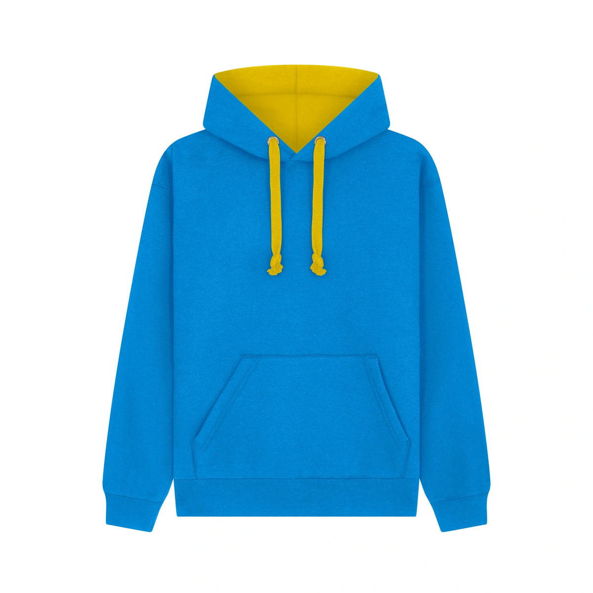 Cotton Ridge W73 Eclipse Premium contrast Hoodie in Turquoise/Yellow
