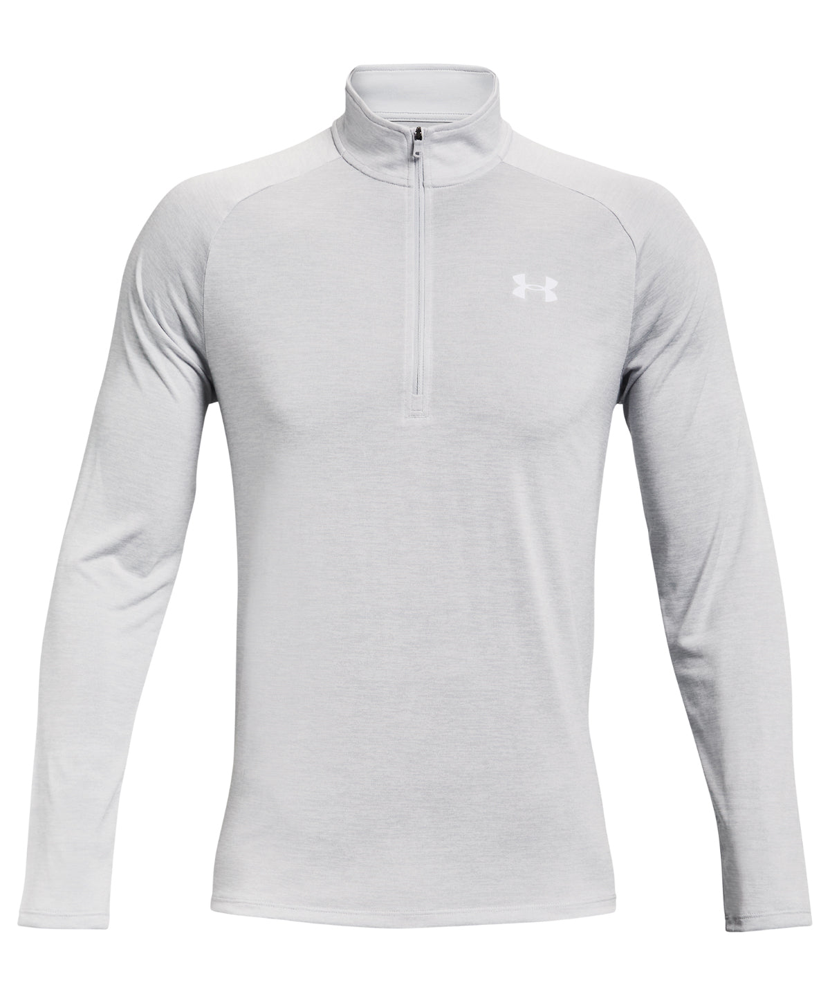 Under Armour Tech 2.0  1/2 zip long sleeve in Halo Grey, front view