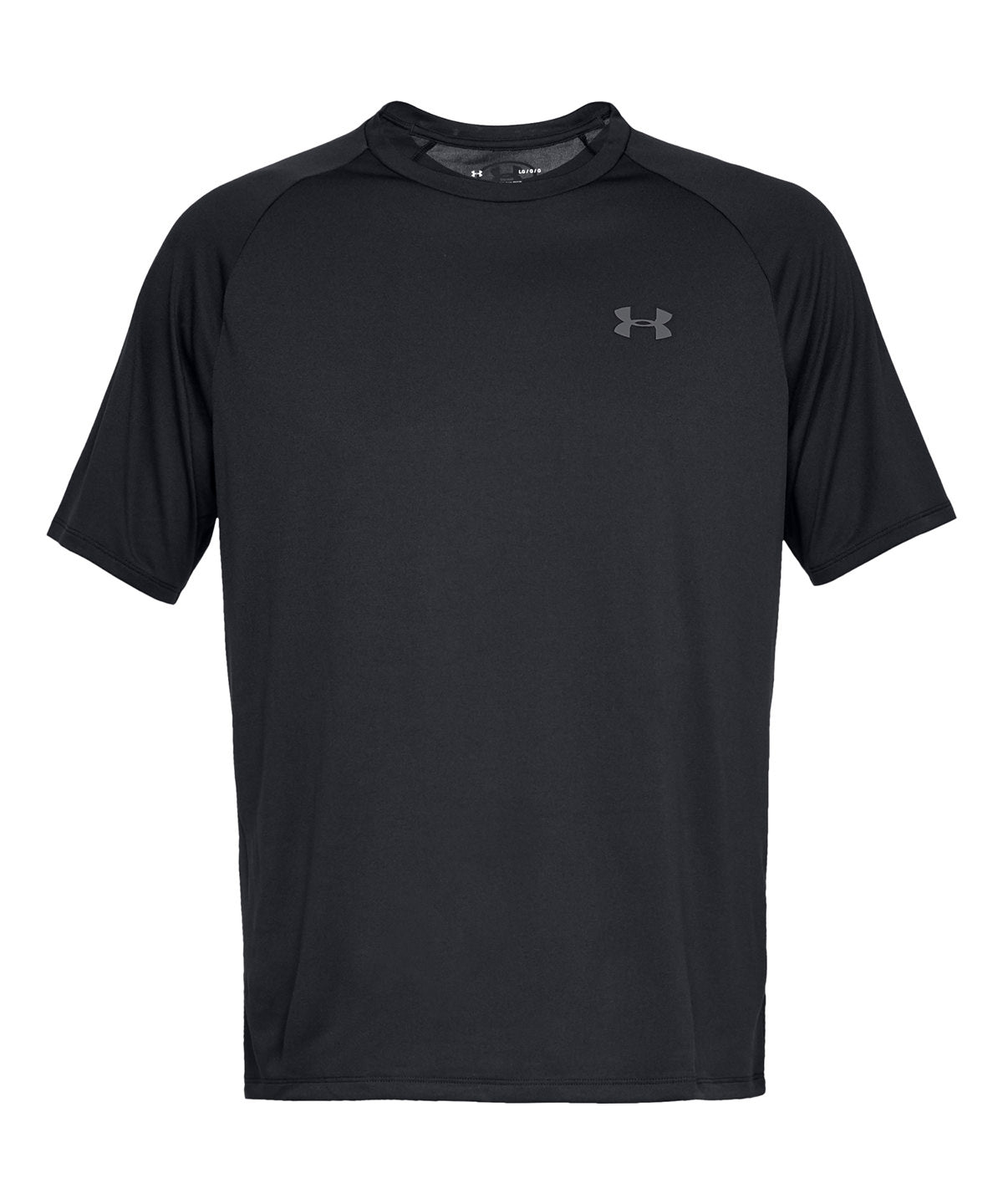 Under Armour Tech short sleeve in Black/Graphite, front view