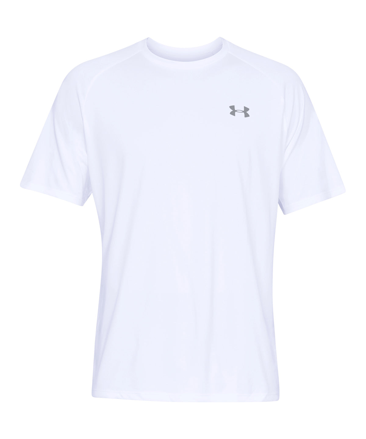 Under Armour Tech short sleeve in White/Overcast Grey, front view